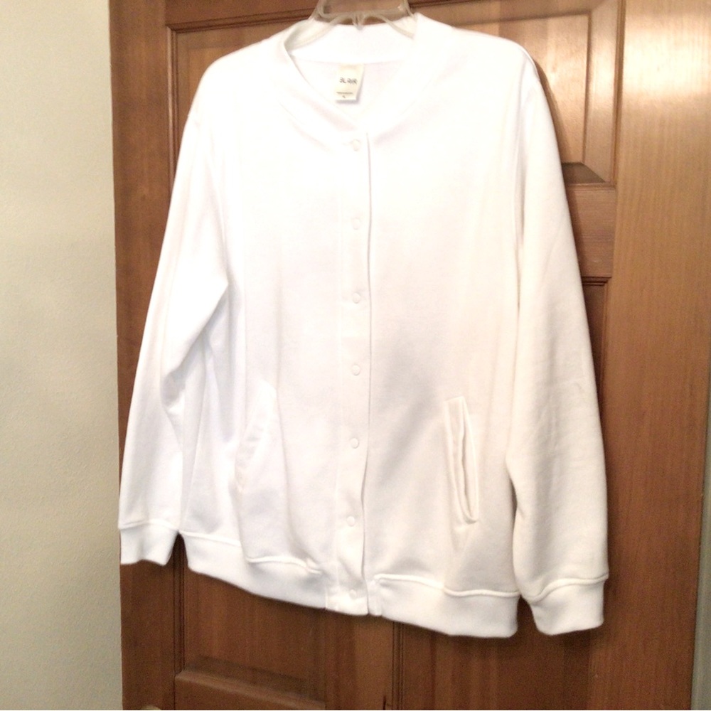 Fleece Casual Jacket, Large Petite